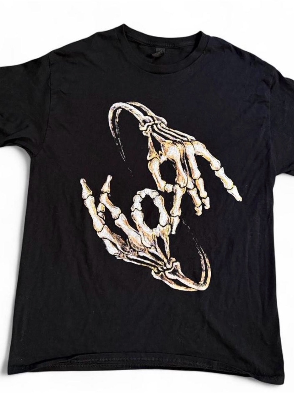 Korn Skeleton hands black T-shirt. Large